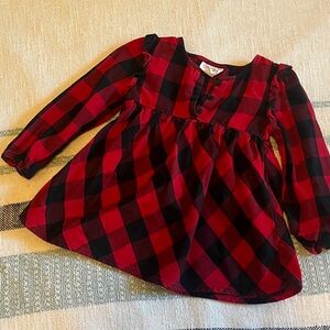Cat & Jack Red and Black buffalo checker empire waist top.